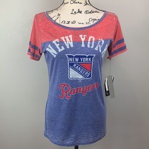 NHL Touch by Alyssa Milano New York Rangers Morgan Scoop Neck Tri-Blend T-Shirt